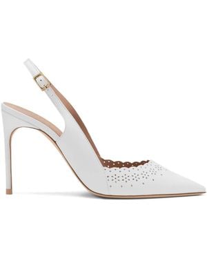Malone Souliers Sunny Leather Slingback Court Shoes - White