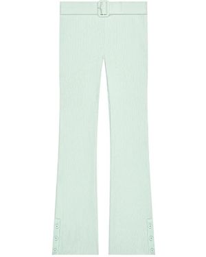 Courreges Pantalon En Maille Nervurée À Taille Ceinturée - Green