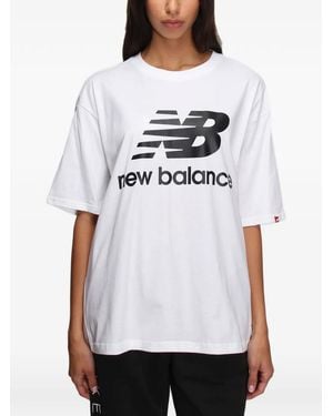 New Balance Essentials Stacked Logo T-Shirt - White