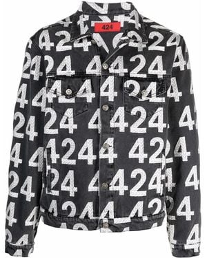 424 Jeansjacke Mit Logo-Print - Grau