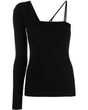 Helmut Lang Single-Sleeve Design Top - Black