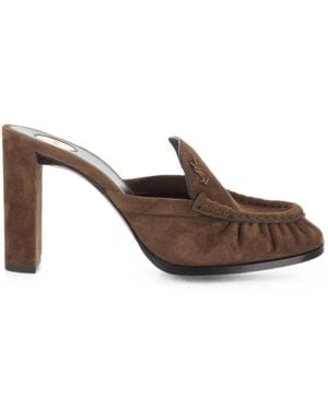 Saint Laurent Le Loafer Mules - Brown