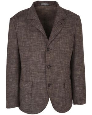 Corneliani Textured Single-Breasted Blazer - Brown
