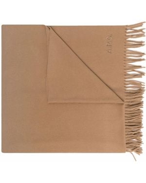 A.P.C. Fringe-Hem Scarf - Natural
