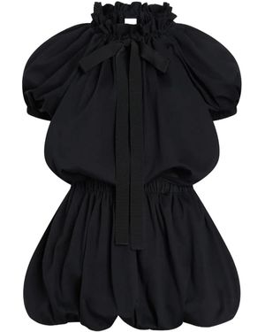 Patou Tie-Fastening Mini Dress - Black
