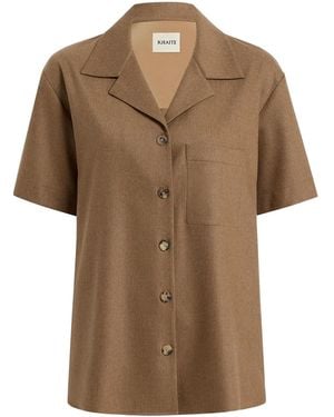 KHAITE Short-Sleeve Pocket Shirt - Brown