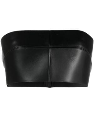 Roberto Cavalli Strapless Leather Bandeau Top - Black