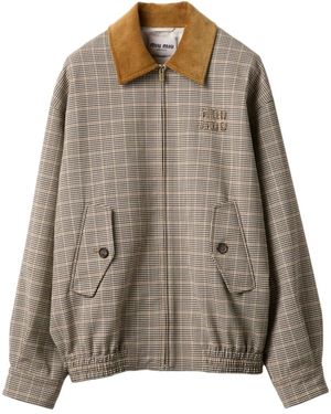 Miu Miu Karierte Jacke - Braun