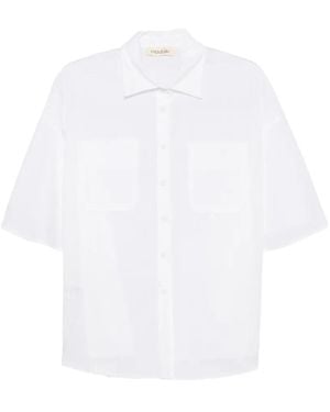 MOUTAKI Flutter-Sleeve Button-Up Shirt - White
