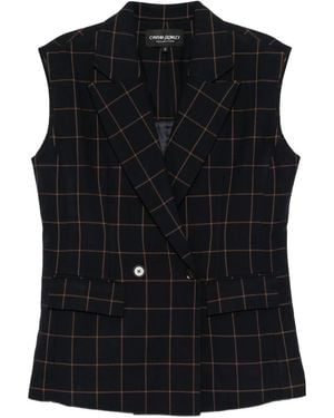 Cynthia Rowley Checked Waistcoat - Black