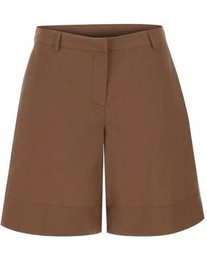 Kaos Wide-Leg Bermuda Shorts - Brown
