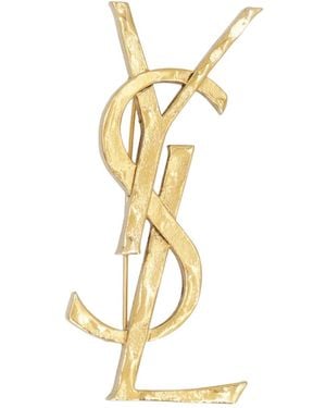 Saint Laurent Broche Cassandre con gancho de seguridad - Metálico