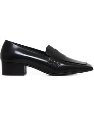 VANDA NOVAK Alex Logo-Plaque Square-Toe Loafers - Black