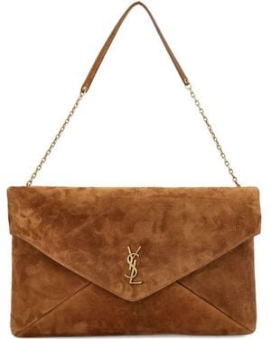 Saint Laurent Large Cassandre Wallet - Brown