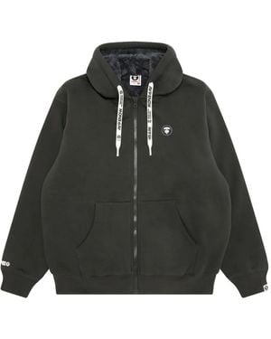 Aape By A Bathing Ape Logo-Appliqué Zip-Up Hoodie - Black