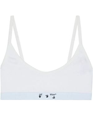 Off-White c/o Virgil Abloh Logo-Tape Ribbed Bralette - White