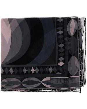 PUCCI Vivara-Print Silk Scarf - Black
