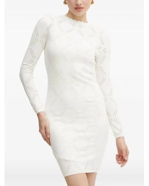 MARCIANO BY GUESS Diamond-Pattern Mini Dress - White