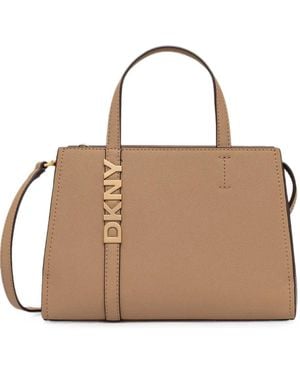 DKNY Avril Logo-Plaque Mini Tote Bag - Natural