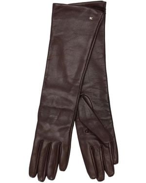 Max Mara Gants À Logo - Brown