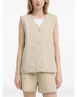 Samsøe & Samsøe Gewatteerde Bodywarmer Met Knoopsluiting - Naturel