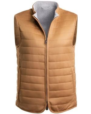 Kiton Reversible Quilted Vest - Brown