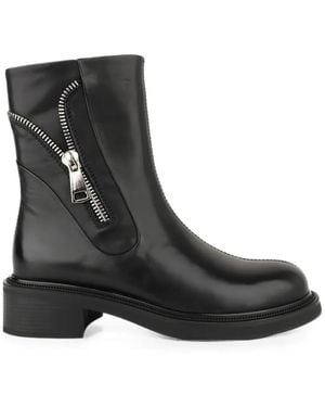 Linda Baumann Zip-Detail Leather Boots - Black
