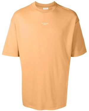 Drole de Monsieur Logo-Print Cotton T-Shirt - Orange