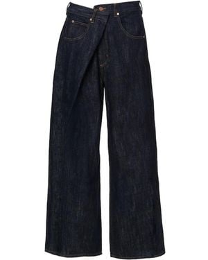 No44 Eve Crossover-Waist Jeans - Blue