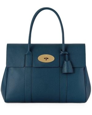 Mulberry Bayswater Grained Leather Tote Bag - Blue