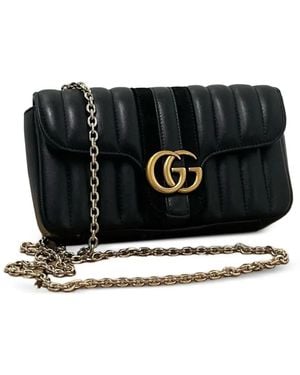 Gucci Bandolera Jetset Pequeña Con Motivo Gg Marmont - Negro
