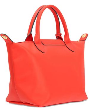 Longchamp Pliage Beaded-Charm Tote Bag - Red