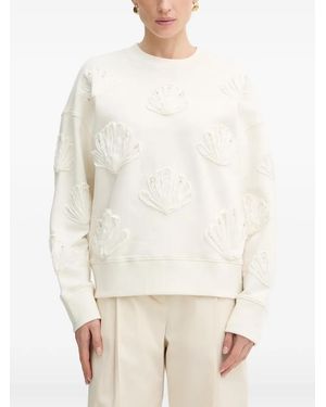 forte_forte Shell-Appliqué Sweatshirt - White