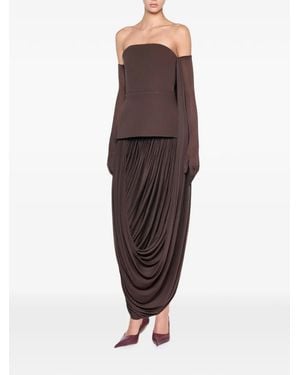 Chats by C.Dam Draped Tube Dress - Brown