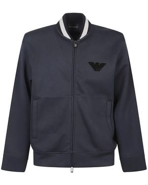 Emporio Armani Eagle-emblem Zip-up Bomber - ブルー