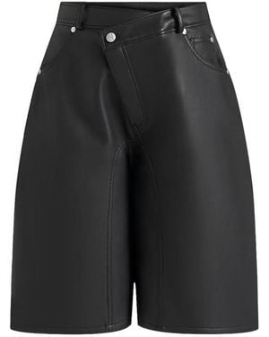 Manière De Voir Gewickelte Hazel Bermudas Mit Knopf - Schwarz