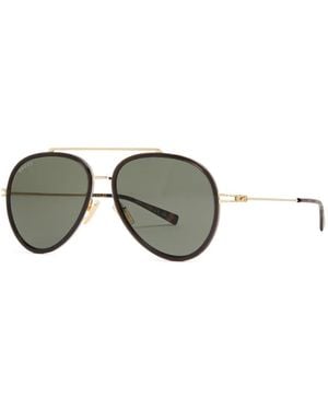 Gucci Pilot Frame Sunglasses - Metallic