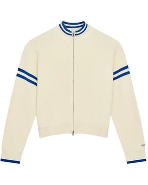 P.E Nation Odyssey Striped Zip Cardigan - White