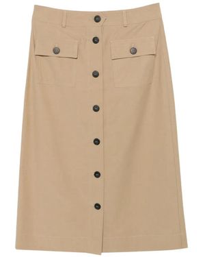 Liu Jo Buttoned Pocket Midi Skirt - Natural