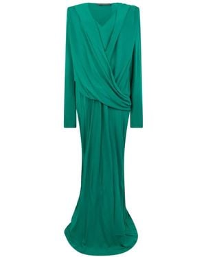 Alberta Ferretti Draped Maxi Dress - Green