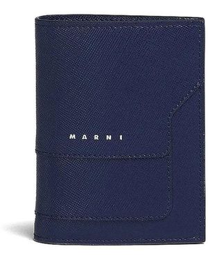 Marni Portemonnaie Mit Logo-Print - Blau