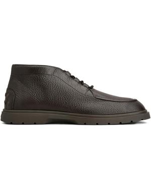 Tod's Pebble-Grain Lace-Up Boots - Brown