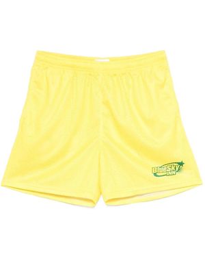 BLUE SKY INN Logo-Print Soccer Shorts - Yellow