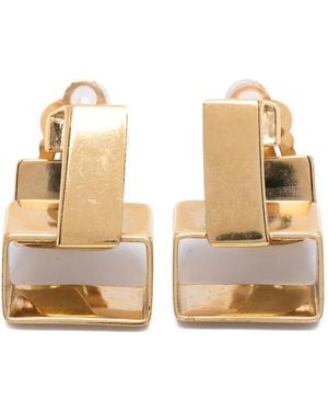 Wouters & Hendrix Geometric Clip-On Earrings - Metallic
