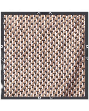 Max Mara Geometric-Print Silk Scarf - White