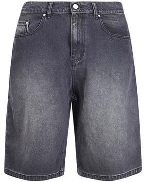 Arte' Round Pocket Denim Short - Grey