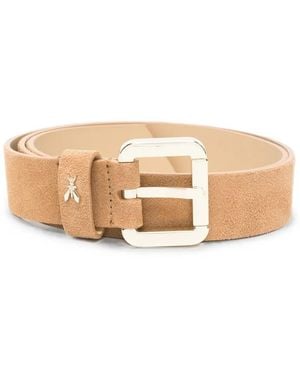 Patrizia Pepe Buckle-Fastening Suede Belt - Natural