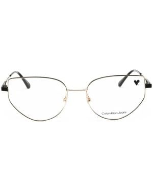 Calvin Klein Brille Mit Cat-Eye-Gestell - Weiß