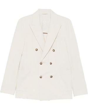 Circolo 1901 Double-Breasted Peak-Lapels Blazer - White