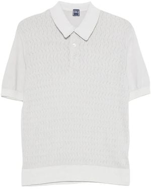 Fedeli Textured-Knit Polo Shirt - White